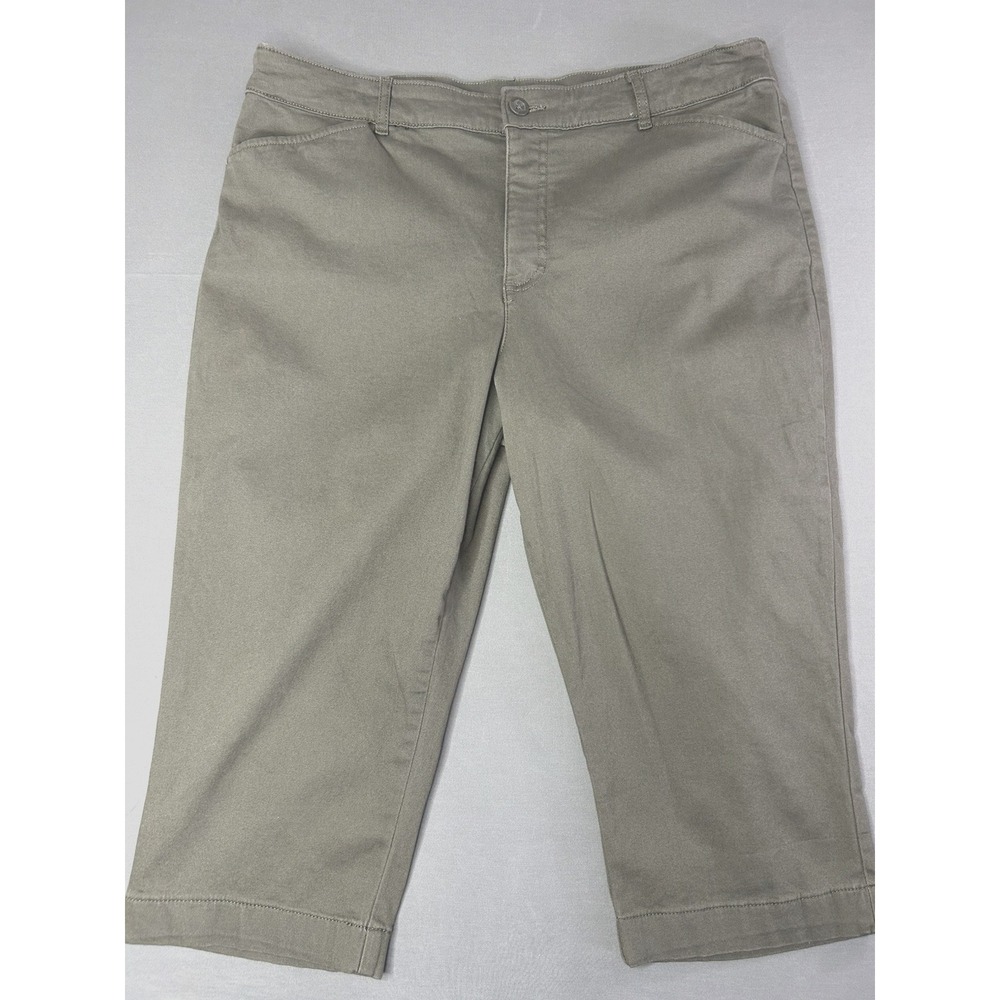 St Johns Bay Capri Jeans Green Size 18